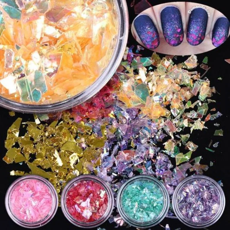12 Colors UV Gel Nail Art Glitter Dust Powder Shimmers Acrylic Tip DIY Decor