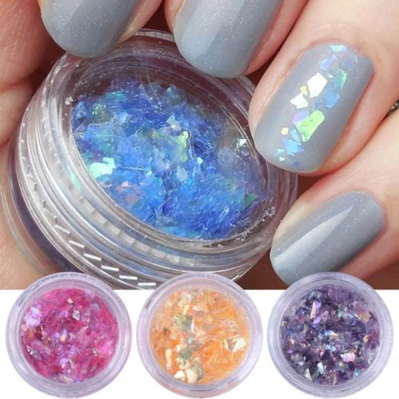12 Colors UV Gel Nail Art Glitter Dust Powder Shimmers Acrylic Tip DIY Decor