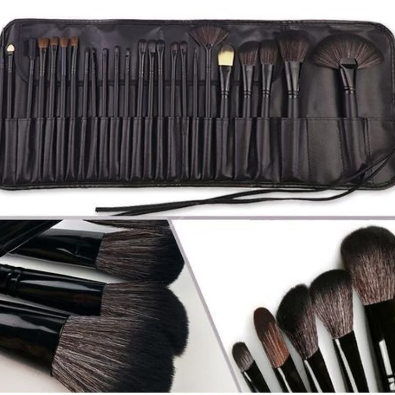 Fashion 24 Pcs Naked Professional Makeup Brush Set Tools Kit Spray Holder