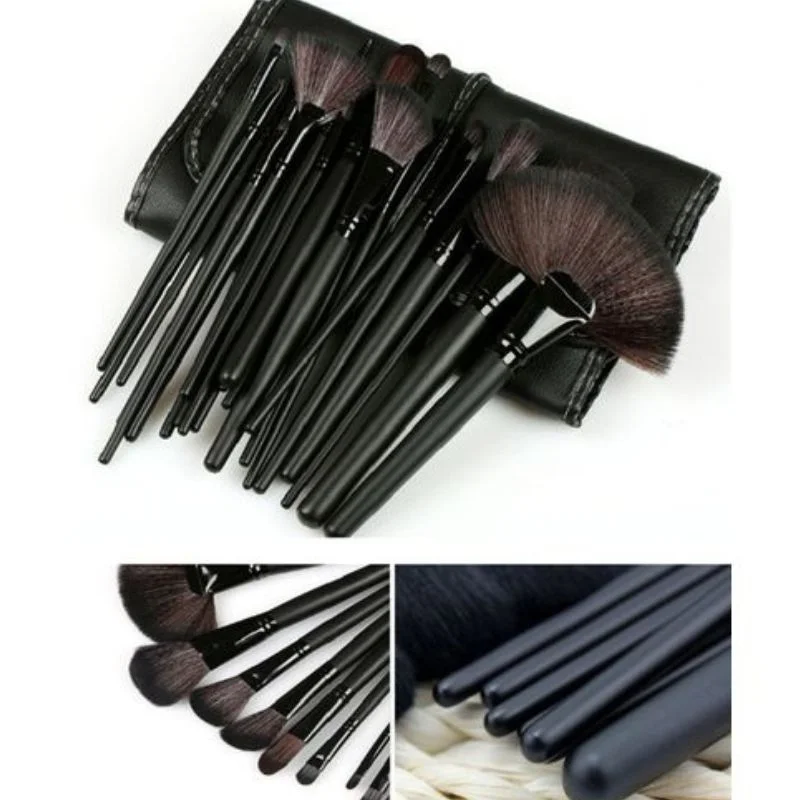 Fashion 24 Pcs Naked Professional Makeup Brush Set Tools Kit Spray Holder